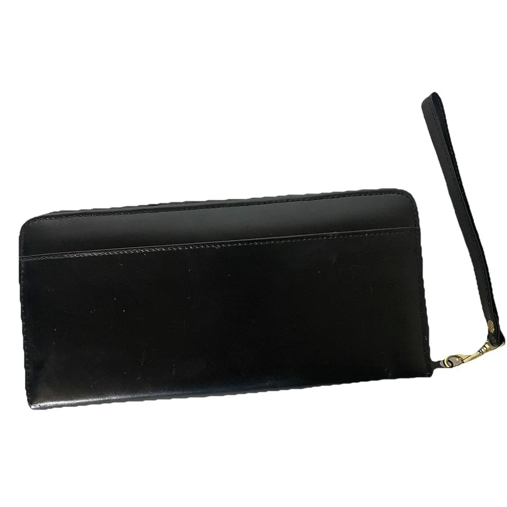 Heritage Black Split Leather Travel‎ Organizer Wristlet Style 12615